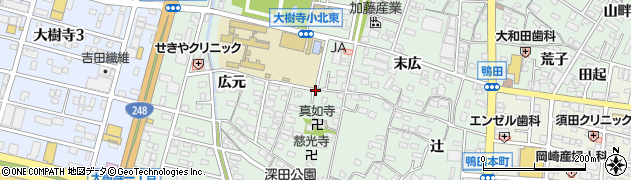 愛知県岡崎市鴨田町周辺の地図