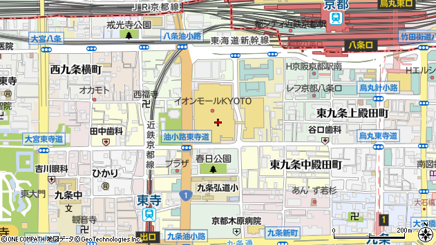 〒601-8417 京都府京都市南区西九条鳥居口町の地図