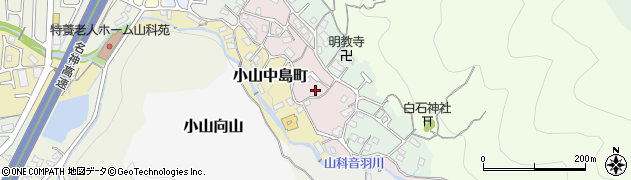 京都府京都市山科区小山小川町周辺の地図