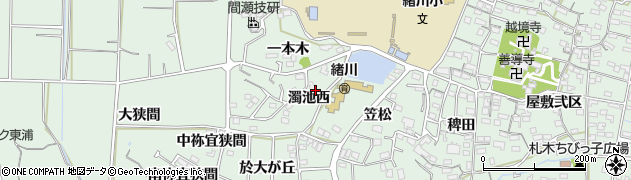 愛知県東浦町（知多郡）緒川（濁池西）周辺の地図