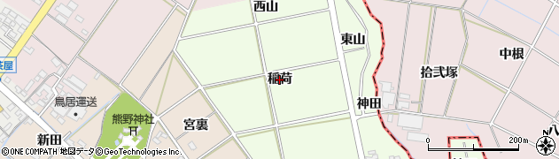 愛知県安城市柿碕町（稲荷）周辺の地図
