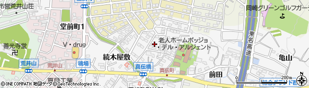 愛知県岡崎市真伝町（供養坊）周辺の地図