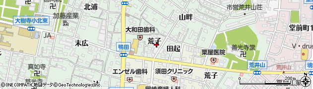 愛知県岡崎市鴨田町（荒子）周辺の地図