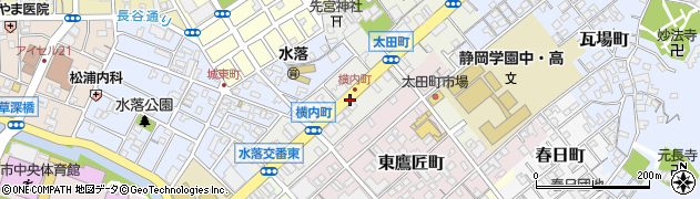 静岡県静岡市葵区横内町周辺の地図