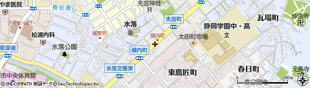 静岡県静岡市葵区横内町周辺の地図