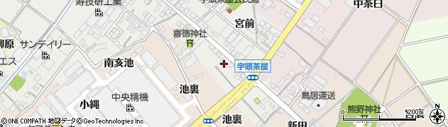 愛知県安城市宇頭茶屋町（道下）周辺の地図