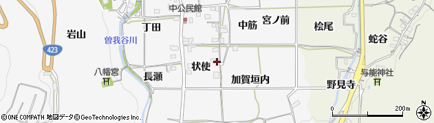 京都府亀岡市曽我部町中（状使）周辺の地図