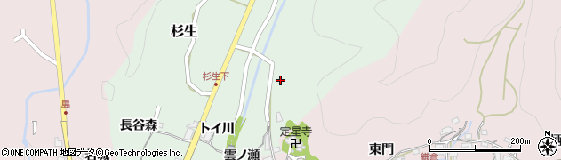 兵庫県猪名川町（川辺郡）杉生（風呂ノ本）周辺の地図