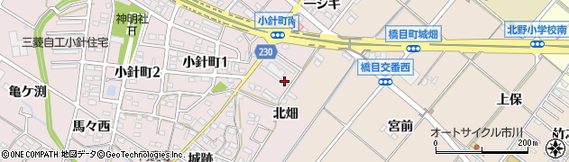 愛知県岡崎市小針町（北畑）周辺の地図