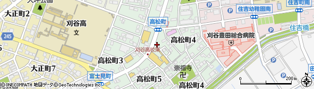 愛知県刈谷市高松町周辺の地図