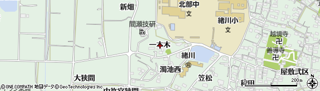 愛知県知多郡東浦町緒川一本木周辺の地図