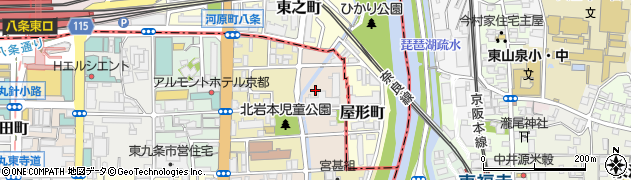 京都府京都市南区東九条北河原町周辺の地図