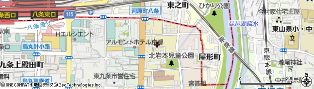 京都府京都市南区東九条東岩本町周辺の地図