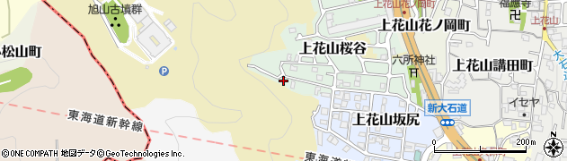 京都府京都市山科区上花山桜谷周辺の地図