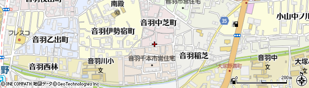 京都府京都市山科区音羽中芝町9周辺の地図