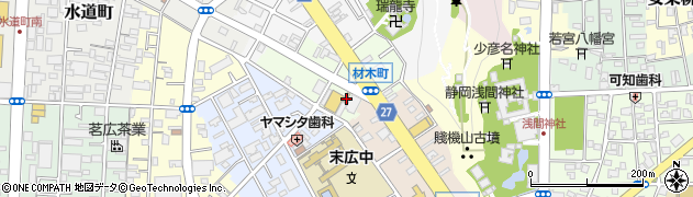 静岡県静岡市葵区材木町62周辺の地図