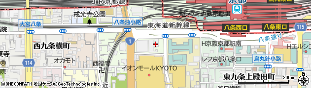 オリックスレンタカー京都駅前新幹線口店周辺の地図