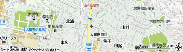 岡崎鴨田郵便局周辺の地図