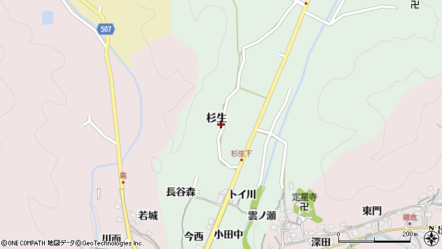 〒666-0201 兵庫県川辺郡猪名川町杉生の地図
