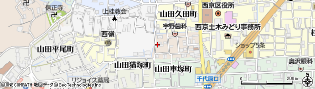 京都府京都市西京区山田六ノ坪町周辺の地図