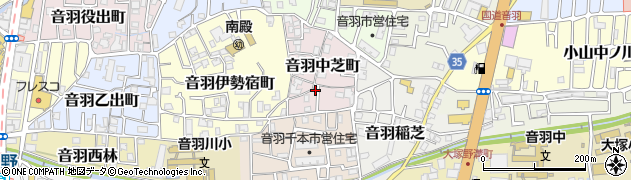 京都府京都市山科区音羽中芝町27周辺の地図
