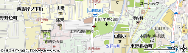京都府京都市山科区西野阿芸沢町周辺の地図