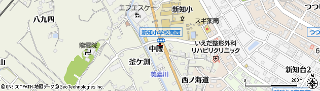 愛知県知多市新知中殿周辺の地図