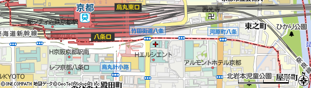 Cafe&BAR ぶどうの樹 京都テラス八条東口店周辺の地図