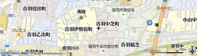 京都府京都市山科区音羽中芝町30周辺の地図
