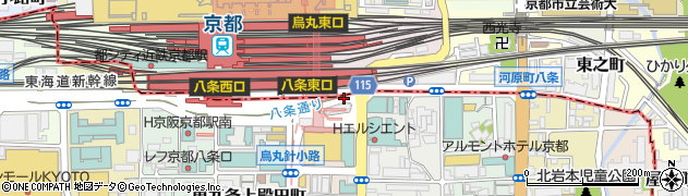 京都駅八条口﻿(ホテル京阪前)周辺の地図