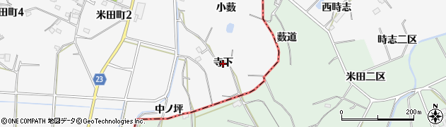 愛知県大府市吉田町（寺下）周辺の地図