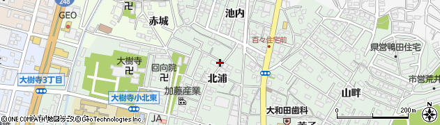 愛知県岡崎市鴨田町（北浦）周辺の地図