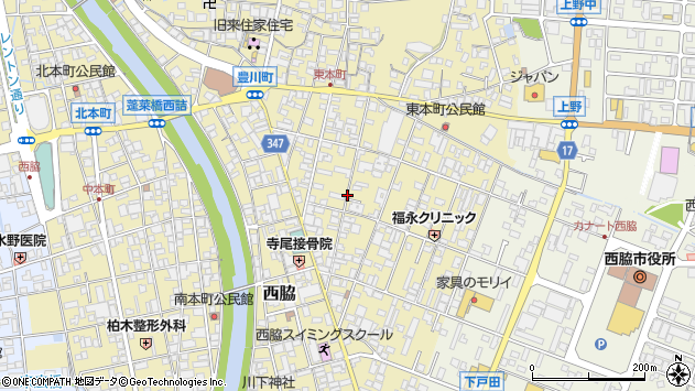 〒677-0015 兵庫県西脇市西脇の地図