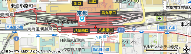 竈炊き立てごはん 土井 京都駅八条口店周辺の地図