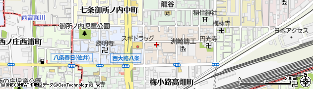 京都府京都市下京区梅小路西中町周辺の地図