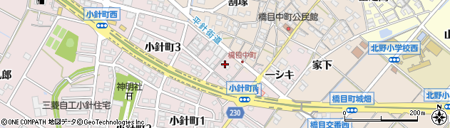 愛知県岡崎市小針町（松山）周辺の地図