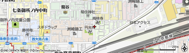京都府京都市下京区梅小路東中町周辺の地図