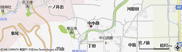 京都府亀岡市曽我部町中（中小路）周辺の地図