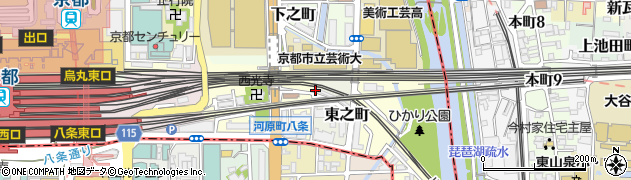 京都府京都市下京区東之町周辺の地図