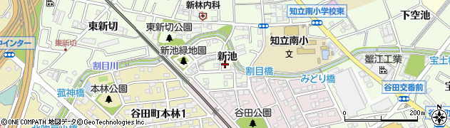 愛知県知立市新林町新池周辺の地図