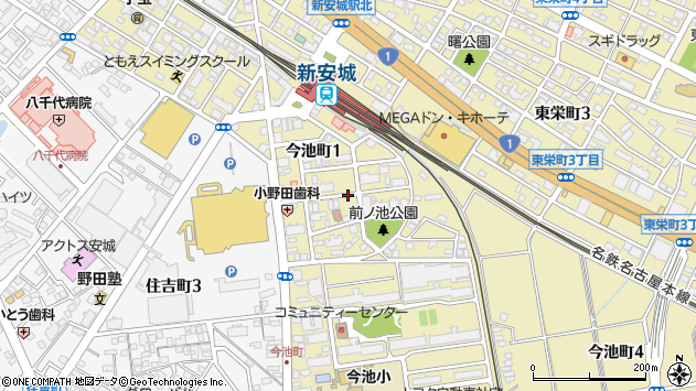 〒446-0071 愛知県安城市今池町の地図
