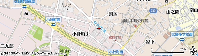 愛知県岡崎市橋目町（下水通）周辺の地図