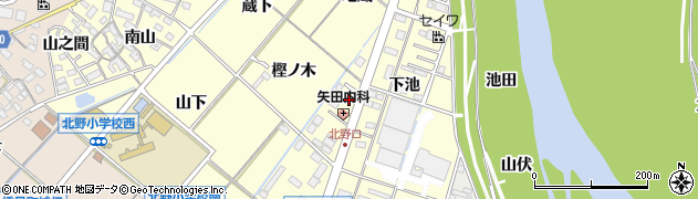 愛知県岡崎市北野町樫ノ木22周辺の地図