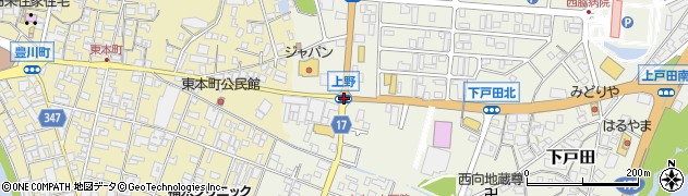 上野周辺の地図