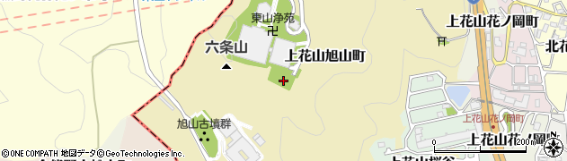 京都府京都市山科区上花山旭山町周辺の地図