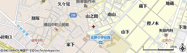 愛知県岡崎市北野町山之間9周辺の地図