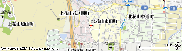 京都府京都市山科区北花山市田町周辺の地図