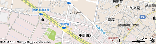愛知県岡崎市小針町（的場）周辺の地図