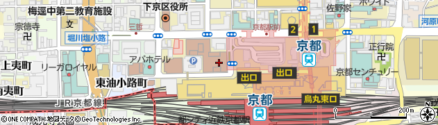 京都中央郵便局貯金サービス周辺の地図