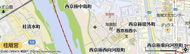 京都府京都市右京区西京極河原町周辺の地図